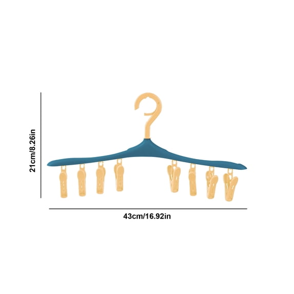 Leodye 1pcs Foldable Clip Hangers , Underwear Hanger with Clips, Plastic Laundry Clip and Drip Drying Hanger for Socks, Bras, Lingerie, Clothes, Sturdy
