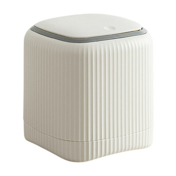Leodye 1pcs Mini Trash Can with Lid - Removable Small Garbage Can, Tiny Plastic Trash Bin, Pop Up Countertop Wastebasket, Counter Garbage Lint Bin for Bathroom,office-5.71x5.31x5.31in
