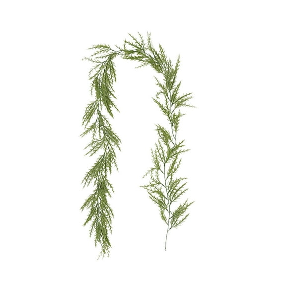 Leodye 1pcs One Point Eight Meters Rattan Plastic Soft Rubber Pines Needle Green Leaves Decorative Strip Pines Cedar Rattan-70.8in