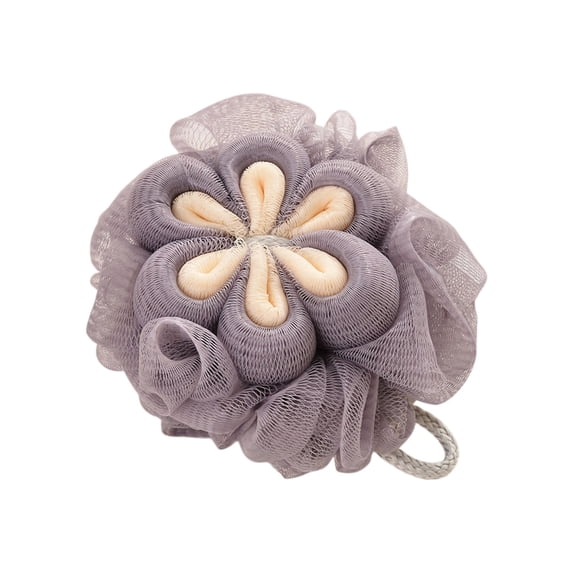 Leodye 1pcs Plum Blossom-Shaped Bath Flower - Soft Cleaning Accessory, Hanging Design & Holiday Gift -4.7x3.1in
