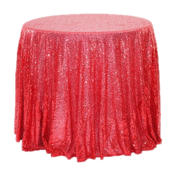 Leodye 1pcs Round Sequin Tablecloth Small Sparkly Silver Metallic Table Cloths Table Cover Overlay for Wedding Birthday Party Bridal Shower-47.24x47.24 in