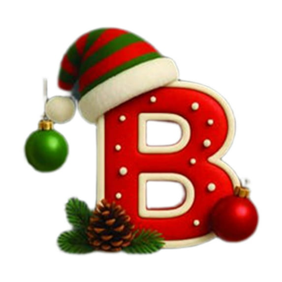 Leodye 1pcs2D Acrylic 26 Letter Christmas Tree Hanging Pendant,A to Z Ornament Letters Decorative Hanging Xmas Alphabet Letters for Christmas Tree DIY Craft Christmas Ornaments-3.1in