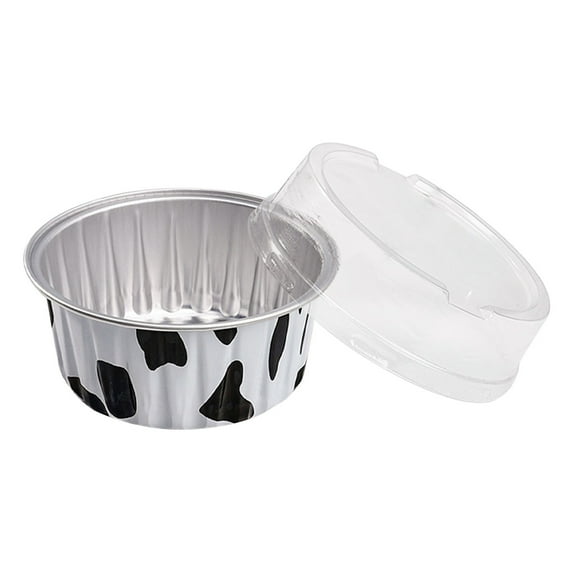 Leodye 2.56in Round Ramekins Muffin Cups Tin Foil Cupcake Pans Disposable Aluminum, Freezer & Oven Safe Pack of 20