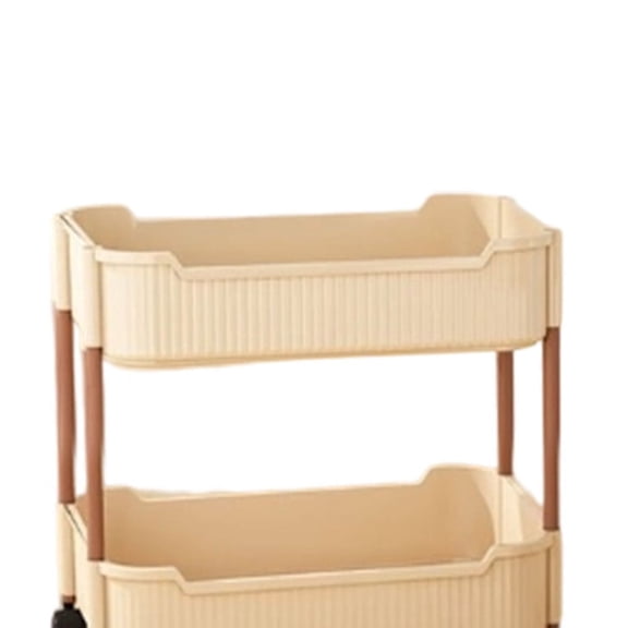 Leodye 2-Tier Rolling Utility Cart ,Multifunctional Storage Organizer with Plastic Shelf & Metal Wheels,Storage Cart for Kitchen,Bathroom,Living Room,office-13.78×12.60×9.84in