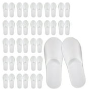 Leodye 20 Pairs White Disposable Slippers 5mm Thick - Unisex Design Suitable for Spas, Hotels, Women & Men