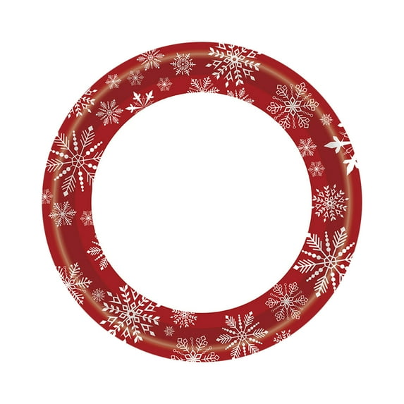 Leodye 20 Pcs Christmas Plates and Napkins,Snowflakes Red Christmas Year theme Party Tableware Set Disposable Decorative Tableware Paper Set for Holiday Xmas Party Decorations