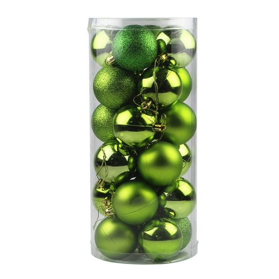 Leodye 24 PCS Christmas Tree Balls Ornaments, Colored Shatterproof Plastic Decorative Hanging Baubles for Xmas Tree Decor Holiday Party Wedding Decoration -2.4IN