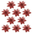 thumbnail image 1 of Leodye 24 Pack Christmas Red Glitter Poinsettia Flowers,Christmas Tree Decorations,Glitzy Poinsettia Bushes Christmas Decorations for Xmas/Holiday/Seasonal/Wedding, 1 of 2