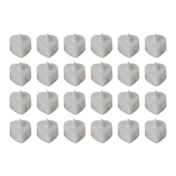 Leodye 24PCS Heart-shaped LED Flashing Candle Light Romantic Glowing Home Party Birthday Proposal Ambience Decor Light -1.53x1.42in