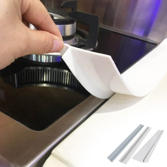 Leodye 25 inch Black Stove Gap Covers 1 Pack, Silicone Gap Filler for Stove and Counter, Oven Edge Side Gap Guards