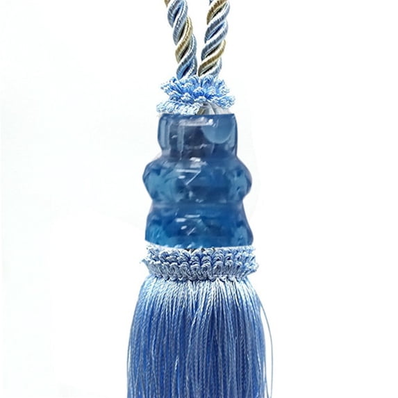 Leodye 2PCS Crystal Beaded Tassel Curtain Tieback, Decorative Drawstring, Window Treatment Accessory for Home