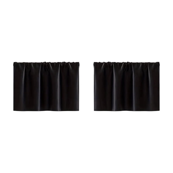 Leodye 2PCS Double-sided Matte Half Curtain, Waterproof Sunshade Pole Hanging Design, Decorative Door Curtain for Kitchen Sink Cabinet -16*34in