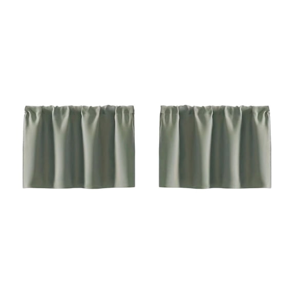Leodye 2PCS Double-sided Matte Half Curtain, Waterproof Sunshade Pole Hanging Design, Decorative Door Curtain for Kitchen Sink Cabinet -16*34in