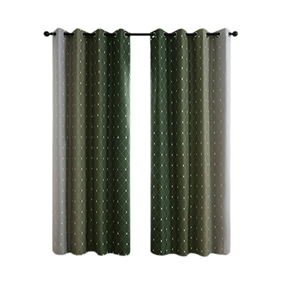 Leodye 2PCS Gradient Blackout Curtains - Sunscreen Heat-insulation for Living Room -95x52 Inch