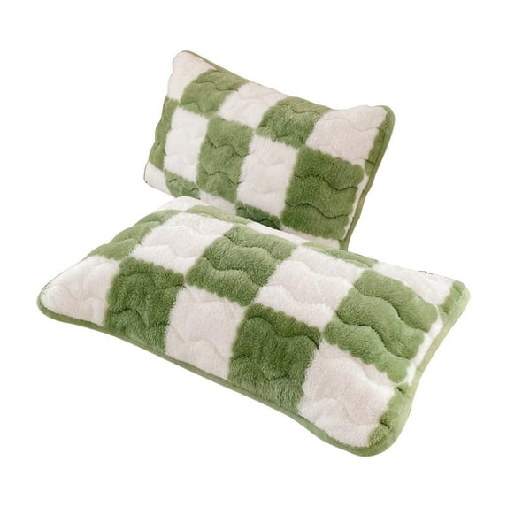 Leodye 2PCS Milk Velvet Pillowcase Winter Thickened Warm Pillowcase, Super Soft Fleece Pillow Case Cover for Bedroom, Sofa, Couch,Luxury Cozy Fuzzy Velvet -29.1x18.9in
