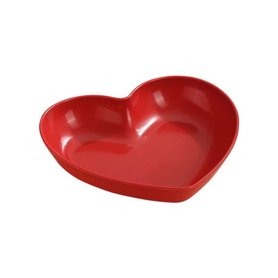 Leodye 2PCS Red Heart-shaped Celebration Plates Festive Multi-purpose Home Party Cake Snack Fruit Serving Plates -5.9x5.11x1.18in