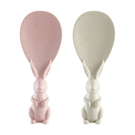 Leodye 2PCS Shaped Non Stick Kitchen Rice Spoon Standing Rice Spoon for Home Kitchen Use -7.28  2.76  0.79 IN