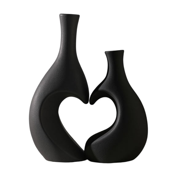 Leodye 2PCS Unbreakable Plastic Decorative Vase - Tabletop Art Ornament, Warm House & Wedding Dining Table Gift -9.64x3.77 in/7.16x4.33in