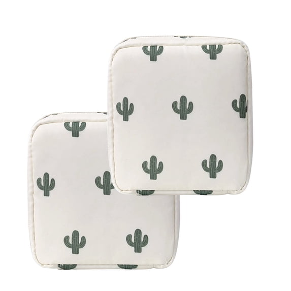 Leodye 2PCS Zippered Sanitary Napkin Storage Bag - First Period Gift for Girls/Teens/Women, Period Pouch -4.72 × 4.72 inch