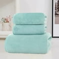 thumbnail image 1 of Leodye 3 Piece Towel Set, Cotton Soft Absorbent Towels for Bathroom, 1Bath Towels 1 Hand Towels 1 Washcloths, Mint Towel Set, 1 of 6