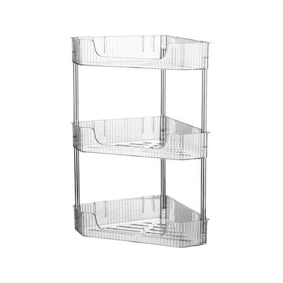 Leodye 3-Tier Kitchen Spice Rack , Standing Rack,Triangle Bathroom Countertop Storage Shelf , Stackable Cabinet Organizer , Kitchen Counter Shelf , Corner Spice Rack -18.31x13.58in