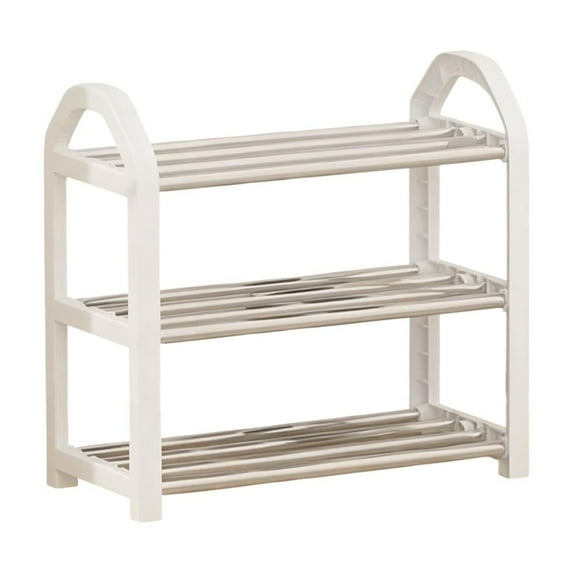 Leodye 3 Tier Shoe Rack for Closet, Shoe Shelf Storage for Sneaker and Boot Stackable Free Standing Shoe Rack for Entryway, Garage, Small Spaces, Dorm-17.72x14.96x7.48in