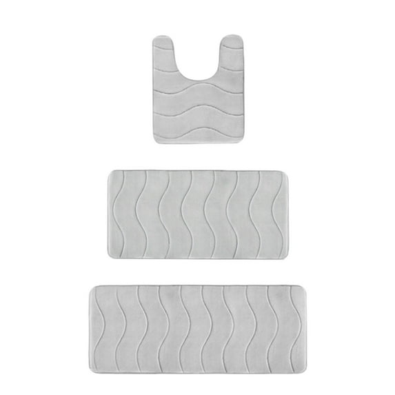 Leodye 3 piece Household Absorbent Non-Slip Door Mats - Carpet for Bathroom & Bedroom Entrances