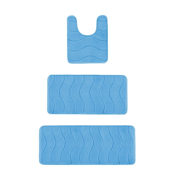 Leodye 3 piece Household Absorbent Non-Slip Door Mats - Carpet for Bathroom & Bedroom Entrances