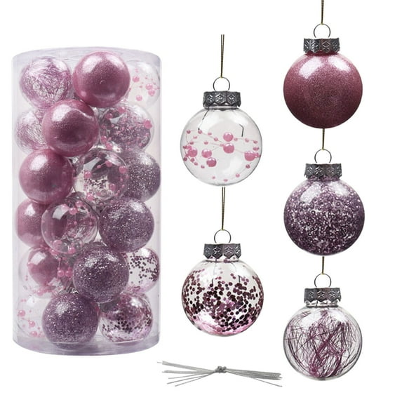 Leodye 30 PCS Christmas Balls Ornaments, Shatterproof Xmas Tree Decorations, Tree Hanging Ball Muti-Color Christmas Ball Ornament Set for Party Decoration Perfect Super Bulbs