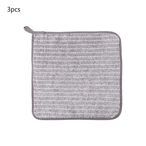 Leodye 3PCS Thickened Fiber Kitchen Cleaning Cloth Absorbent Degreasing Home Kitchen Dishwashing Scouring Pad -11.81*11.81 in