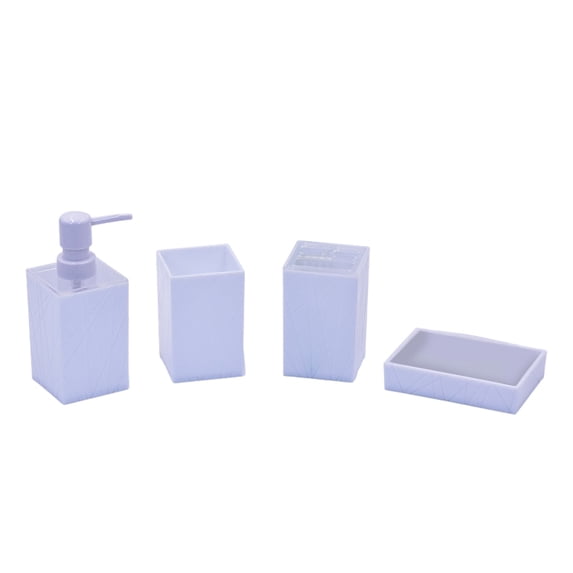 Leodye 4 Piece Bathroom Accessory Set Soap Dispenser/Toothbrush Holder/Tumbler/Soap Dish Home Bathroom Complete Shower Organizer Set