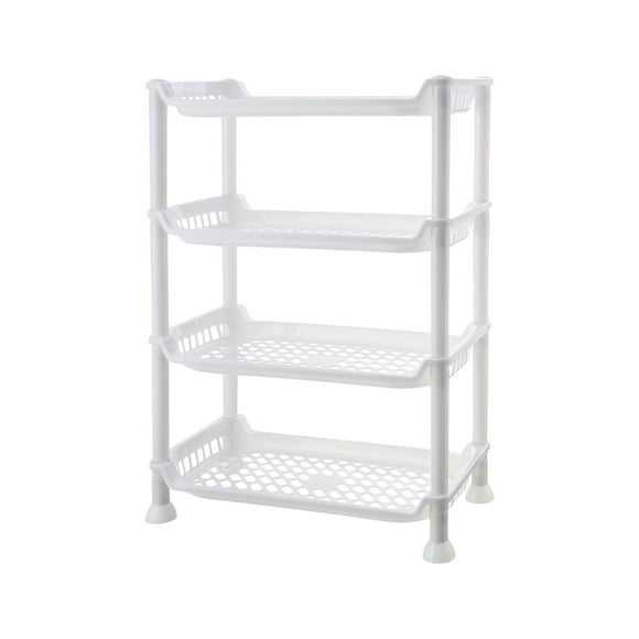 Leodye 4-Tier Bathroom Shelf Organizer , Slim Metal Stand for Small Spaces - Freestanding Storage for Towels, Toiletries-18.7x13.39x6.89in
