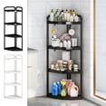 thumbnail image 1 of Leodye 4 Tier Floor Standing Corner Shower Caddy Organizer Shelf with Hooks, Bathroom Shelves Stand Rack, 1 of 6