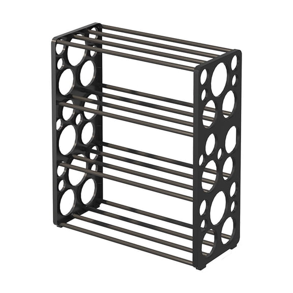 Leodye 4 Tier Small Shoe Rack, Narrow Stackable Shoe Storage Organizer Shelf for Closet Floor Entryway Bedroom, Space Saver Shoe Rack Organization Shelves-20.31x17.91x7.87in