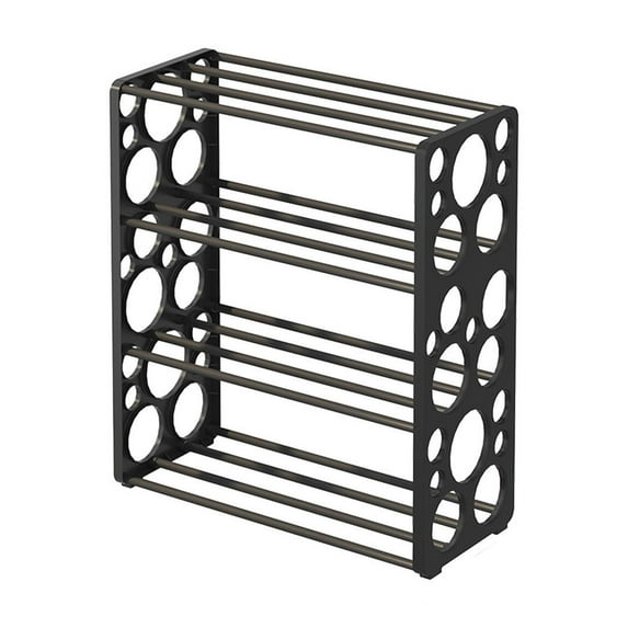 Leodye 4 Tier Small Shoe Rack, Narrow Stackable Shoe Storage Organizer Shelf for Closet Floor Entryway Bedroom, Space Saver Shoe Rack Organization Shelves-20.31x17.91x7.87in