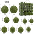 thumbnail image 1 of Leodye 46Pcs Velvet Christmas Balls Bulk Flocked Christmas Tree Ball Ornaments Plastic Xmas Decorative Hanging Ornaments, 1 of 5