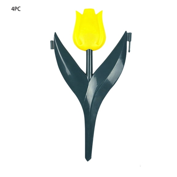 Leodye 4PCS Plastic Garden Fence Picket Edging with Tulip Pattern, Decorative Border for Lawn Flowerbed Yard Path and Outdoor Plant Decoration -11.42x5.91x0.39in