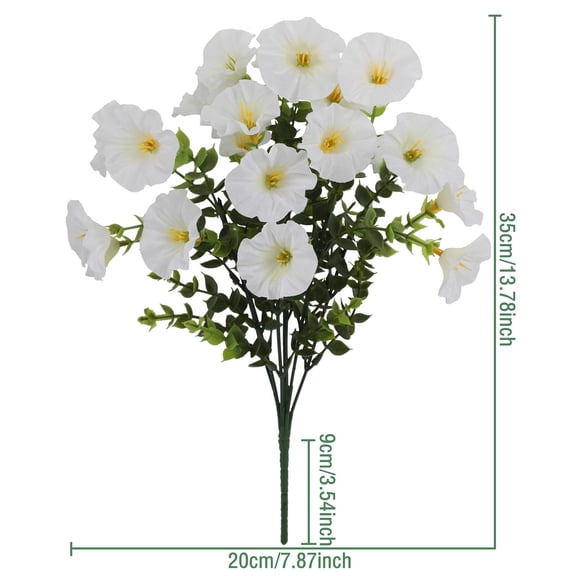Leodye 4PCS Realistic Outdoor Artificial Flowers - Morning-Bloom Style, for Outdoor Decor & Flower Arrangements -7.87*13.78IN