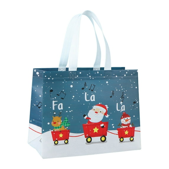 Leodye 5 Pack Extra Large Christmas Gift Bags, Reusable Non-Woven Christmas Tote Bags with Handles, Perfect for Gift Wrap/Party Favor Supplies-32.5*25*17IN