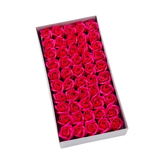 Leodye 50PCS Scented Artificial Rose Soap Romantic Festive Home Decor Valentine’s Day Gift Flower Head
