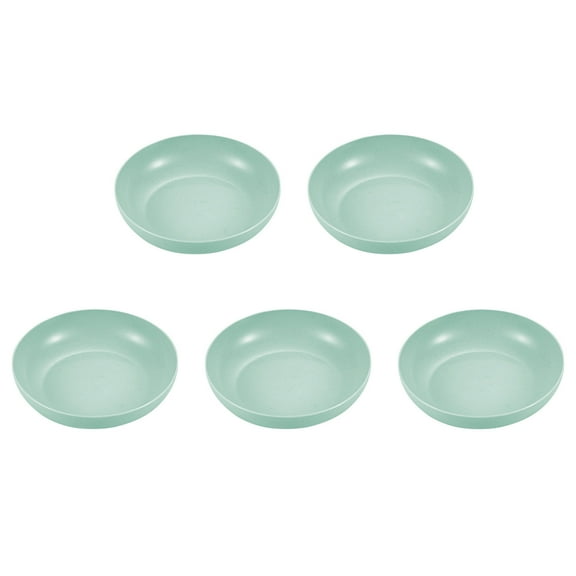 Leodye 5PCS Deep Dinner Plates Alternative for Plastic Plates Microwave and Dishwasher Safe Wheat Straw Plates for Kitchen Unbreakable Salad Plate -5.70x5.70x1.37in