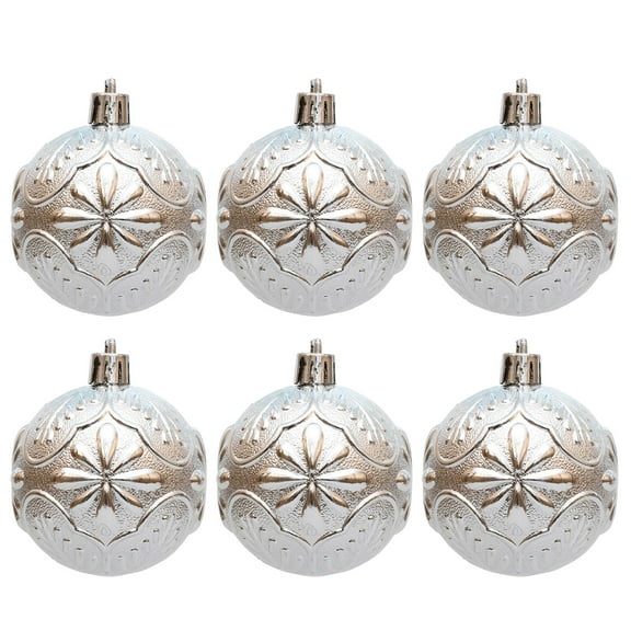 Leodye 6PCS Christmas Balls Christmas Hanging Ornaments Handmade Balls Xmas Tree Ornaments Xmas Tree Bulbs for Wedding Anniversary Party