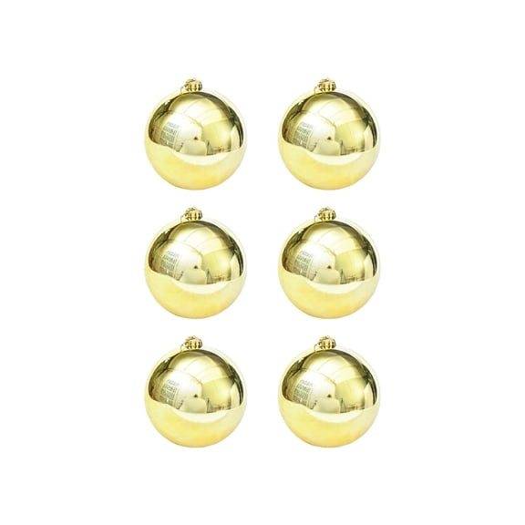 Leodye 6PCS Gold Shatterproof Christmas Balls - Hanging Ornaments for Tree/Wedding/Party -2.36in