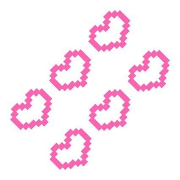 Leodye 6PCS Pixel Hearts Vinyl Car Decal Bumper Sticker Water Bottle Car Window Mirror Laptop Holographic Hearts Vinyl Decor New Car Decor Women Car Rearview Mirror