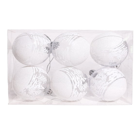 Leodye 6pcs Transparent Christmas Hanging Ornaments for Tree Decoration Shatterproof Xmas Baubles for Holiday Parties Birthday Celebrations and Home Decor