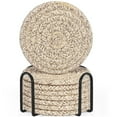 thumbnail image 1 of Leodye 8 Pcs Set Rope Placemat with Stand Heat Insulation Design Household Dining Table Pot Bowl Mat Accessory -4.33x4.33in, 1 of 7