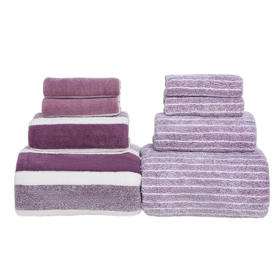 Leodye 8 Piece Towel Set Ring Spun Cotton, 2 Bath Towels , 2 face Towels and 4 Washcloths - Ultra Soft Highly Absorbent Machine Washable Hotel Spa Quality