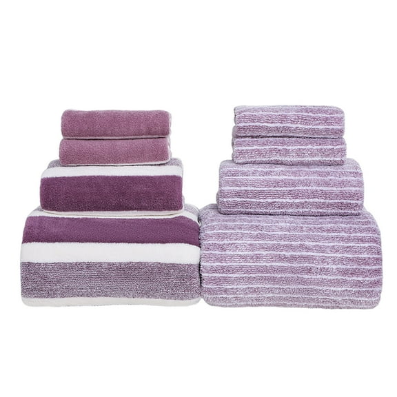 Leodye 8 Piece Towel Set Ring Spun Cotton, 2 Bath Towels , 2 face Towels and 4 Washcloths - Ultra Soft Highly Absorbent Machine Washable Hotel Spa Quality