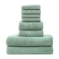 thumbnail image 1 of Leodye 8 Piece Velvet Towel Set Plain Soft Absorbent Household Bath Face Drying Towel -Includes: 4x Square towel, 2x Bath towel, 2x Towel, 1 of 6