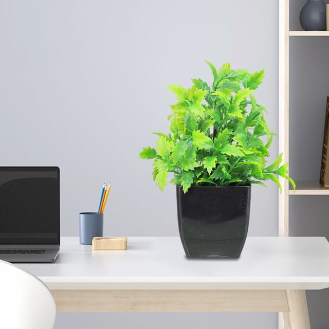 Leodye Artificial Plants Fake Pothos with Plastic Pot Artificial Potted Plant for Home office Bedroom Indoor Outdoor Decor